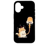 Arte de té con Leche en Burbujas Paws Purr Meow Cat Fuel Boba en la Parte Trasera Carcasa para iPhone 16