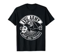 Arte de terror - Evil Army Biker Skull Psychobilly Lowbrow Art Camiseta