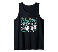Arte de texto floral de la reina del jardín Camiseta sin Mangas