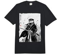 Arte de Tinta Japonesa Retro Samurai Otter Comfort Colors Adult Heavyweight T-Shirt