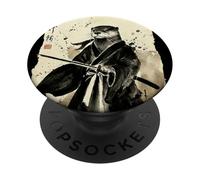 Arte de Tinta Japonesa Retro Samurai Otter PopSockets PopGrip Adhesivo