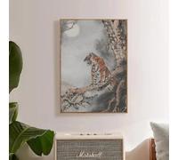 Arte de tinta tradicional china, tigre en primavera, minimalista, arte de pared, impresión en lienzo, pintura, pósteres, decoración moderna para el hogar, 60 x 90 cm, sin marco