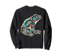 Arte de tótem Tribal de Rana nativa Americana del noroeste del Pacífico Sudadera