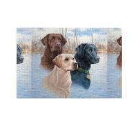 Arte de un Cachorro de Perro Labrador Retriever, Rompecabezas de 1000 Piezas, Rompecabezas de Madera para Toda la Familia, decoración de Pared para Adultos y Adolescentes.