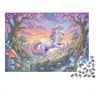 Arte de Unicornio de Arcoíris Puzzle 1000 Piezas Adultos Y Niños,Reto,Premium,Cartón,Rompecabezas,14 Años+,Deco Pared,Regalo Ideal,Anti-estrés,Relax,Desafío,Educativo 52x38cm