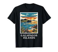 Arte de Viaje costero Retro de la Vida Silvestre de Las Islas Galápagos Camiseta