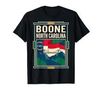Arte de Viaje Retro con la Bandera de Carolina del Norte de Boone Camiseta