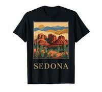 Arte de Viaje Retro Vintage de Sedona Arizona Red Rock Desert Camiseta