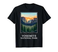 Arte de Viaje Retro Vintage del Parque Nacional de Yosemite California Camiseta