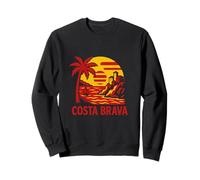 Arte de viaje vintage de la Costa Brava Sunset Coast Sudadera