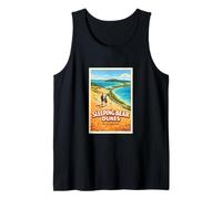 Arte de Viaje Vintage de Michigan Sleeping Bear Dunes Up North MI Camiseta sin Mangas