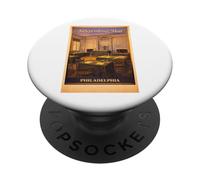 Arte de Viaje Vintage de Philadelphia Independence Hall Inside USA PopSockets PopGrip Adhesivo