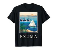 Arte de Viaje Vintage Retro a una Isla Tropical de Exuma Bahamas Camiseta