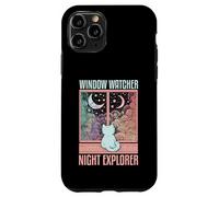 Arte de Window Watcher Night Explorer con Forma de Gato y Luna Carcasa para iPhone 11 Pro
