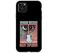 Arte de Window Watcher Night Explorer con Forma de Gato y Luna Carcasa para iPhone 11 Pro MAX