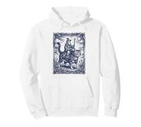 Arte de xilografía Vintage de Gato Montando Mago místico Sudadera con Capucha