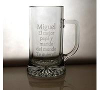 Arte-Deco Jarra DE Cerveza Stern GRABADA Y Personalizada con EL Texto O DEDICATORIA Que Usted DESEE. Regalo para cumpleaños, Aniversario, Hombre, Mujer y Cualquier celebración