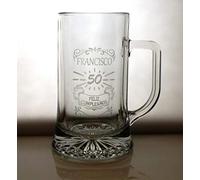 Arte-Deco Jarra DE Cerveza Stern GRABADA Y Personalizada para CUMPLEAÑOS con Nombre. Jarra 520 ML con Estuche, Regalo para cumpleaños, Hombre, Mujer y Cualquier celebración