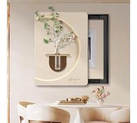 Arte decorativo 3D para pared, color negro, caja de fusibles para salas de estar y oficinas, 65 x 85 cm, pieza única de decoración del hogar