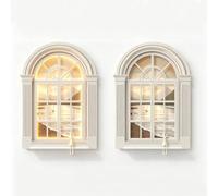 Arte Decorativo En 3D Para Sala De Estar，Arte Mural Estilo Francés En Tono Crema Con Diseño De Ventana Falsa Para Fondo De Sofá，Arte Mural Sofisticado Para Recibidores(Multi-colored-G,60x80cm)