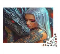 Arte del Amante del dragón Rompecabezas Clásico 1000 Piezas Cartón Resistente para Adultos, Desafío Imposiblemente Difícil, Antiestrés, Gran Regalo De Relajación 52x38cm/1000pcs
