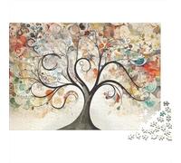 Arte del árbol Abstracto Puzzle 1000 Piezas De Cartón Grueso Rompecabezas DIY Mindfulness para Actividades En Familia como Regalo De Graduación 38x26cm/1000pcs