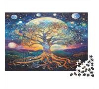 Arte del árbol cósmico Puzzle 1000 Piezas De Cartón Grueso Rompecabezas Anti Estrés Adultos para Actividad Abuelos Y Nietos como Regalo Original 52x38cm/1000pcs