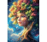Arte del Árbol de la Vida Puzzle 300 Piezas Estera Portátil Antideslizante Wild Animals Fantasy Hada Tale Rompecabezas Familiar para Hombres Y Mujeres Aliviar Estrés Decoración Hogar 300 PCS