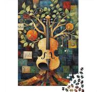 Arte del árbol del violín 1000 Pieza Stock De Cartas Premium Rompecabezas Conjunto para Adultos Desafío Juego Educativo Presente Divertido Paquete De Valor 52x38cm/1000pcs