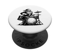 Arte del Baterista del Hombre de Navidad PopSockets PopGrip Adhesivo