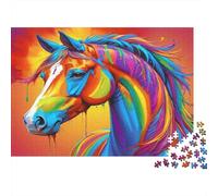 Arte del Caballo del Arco Iris Puzzle 1000 Piezas Adultos Y Jóvenes Entretenimiento En Casa Muy Difícil Más Vendido Noche En Familia Cartón Reciclado 70x50cm/1000pcs