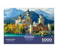 Arte del Castillo Frente al Lago 1000 Piezas Puzzle 3D - Cartón Resistente & Puzzle Pasatiempos Creativos pintorescas Aguas Vibrantes - para Familia Y Amigos 38x26cm/1000pcs