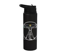 Arte del ciclismo de carretera y grava con cadenas ciclistas de Vitruvio Stainless Steel Insulated Water Bottle