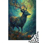 Arte del Ciervo de fantasía 1000 Piezas Cartón Extra Grueso Paquete De Rompecabezas para Adultos Niños Juego Desafiante Decoración De Paredes 38x26cm/1000pcs