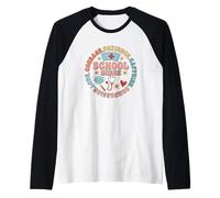 Arte del círculo de la Vida de la Enfermera Escolar con cafeína y Coraje Camiseta Manga Raglan