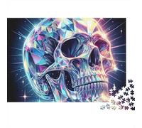 Arte del cráneo de Cristal Rompecabezas 1000 Piezas Cartón Grueso para Adolescentes 12-18, Entrenamiento Cerebral, Diversión De Vacaciones, Regalo Atencioso para Chicos 52x38cm/1000pcs