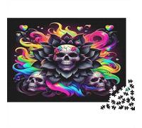 Arte del cráneo Vibrante Puzzle Mil Piezas para Amantes De Puzzles Decoración De Pared Elección Amazon Actividad Doméstica Cartón Robusto 38x26cm/1000pcs