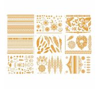 Arte Del Cuerpo Temporal Metálico Pegatinas Reutilizables Arte De La Piel Resistente Agua Para Fiestas Aventura Aire Libre Pegatinas Del Cuerpo Aluminio Oro