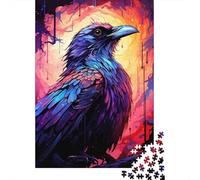 Arte del Cuervo Vibrante 1000 Piezas Cartón Resistente Rompecabezas Clásicos para Adultos Niños Imposible Difícil Desafío Descompresión Y Decoración De Paredes Idea De Regalo 38x26cm/1000pcs