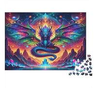 Arte del dragón de fantasía Rompecabezas Clásicos 1000 Pieza S para Adultos Niños Difícil Desafío Descompresión Decoración De Paredes 38x26cm/1000pcs