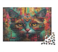 Arte del Gato en línea Puzzle 1000 Piezas De Cartón Grueso Conjunto De Rompecabezas Anti Estrés Adultos para Actividad Fuzzle Después De La Escuela como Regalo Original 52x38cm/1000pc