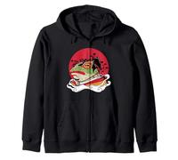 Arte del guerrero de la rana samurái Sudadera con Capucha