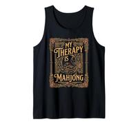 Arte del Juego de fichas My Therapy Is Mahjong Player Camiseta sin Mangas