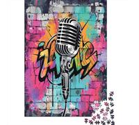 Arte del micrófono Graffiti Paquete De 1000 Piezas Papel Ecológico Personas Que Aman Entrenamiento Cerebral Fácil De Limpiar Desafiante Y Divertido 52x38cm/1000pcs