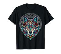 Arte del Mito mesoamericano Antiguo del Lobo Maya Azteca Mexicano Camiseta