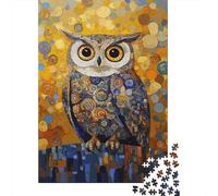 Arte del Mosaico del búho 1000 Piezas Papel Ecológico Rompecabezas Conjunto Fans De Adolescentes 12-18 Años Entrenamiento De Concentración Presente Divertido 52x38cm/1000pcs