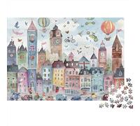 Arte del Paisaje Urbano caprichoso 1000 Piezas Cartón Grueso Paquete De Rompecabezas Fans De Adolescentes 12-18 Años Entrenamiento Cerebral Decoración De Paredes 38x26cm/1000pcs