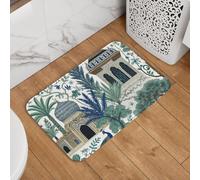 Arte del Palacio del Jardín del Pavo Real Morisco Felpudo De Entrada Absorbente Felpudos Antideslizante Alfombra Exterior para Puerta Ducha Jardín 40X60Cm