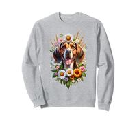 Arte del perro coonhound inglés americano Summer Daisy Wildflowers Sudadera