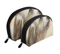 Arte del Perro pequeño Basset Griffon Vendeen, Bolsa de Maquillaje de Concha, Monedero pequeño para Mujer, Bolsa de artículos de tocador, Bolsa de cosméticos, 2 Piezas